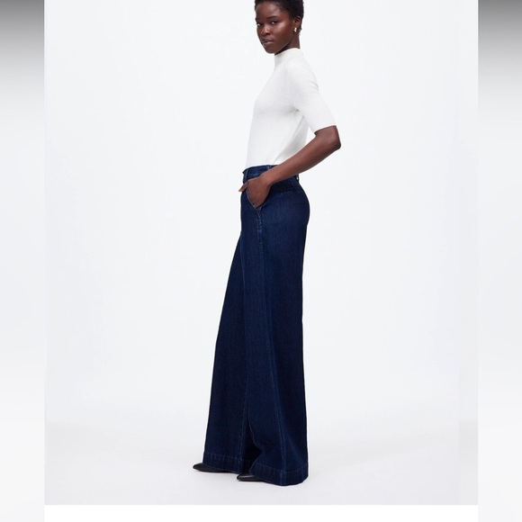 Madewell superwide trouser pants jeans size 25 dark wash new - Picture 2 of 12